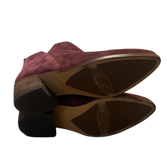 Franco‎ Sarto ‘Paivley’ Burgundy Suede Ankle Boots - Picture 5 of 12